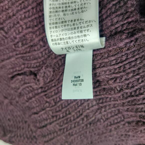 Eddie Bauer Women's Lambswool Camel Pointelle Knit Tunic Sweater Large Purple - Picture 8 of 10